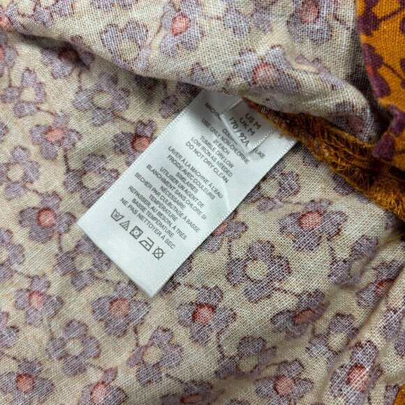 Urban Outfitters Retro Floral Linen Blend Button Front Shirt - Picture 4 of 5